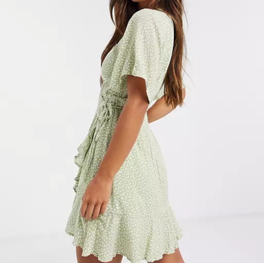 New!Abercrombie & Fitch Green Wrap Dress